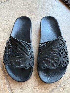 Sophia Webster Women's Black Butterfly Slide Sandals size 37
